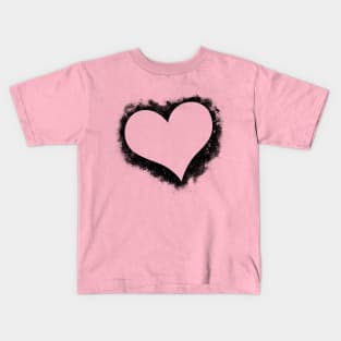 Slanted heart silhouette paint splatters Kids T-Shirt